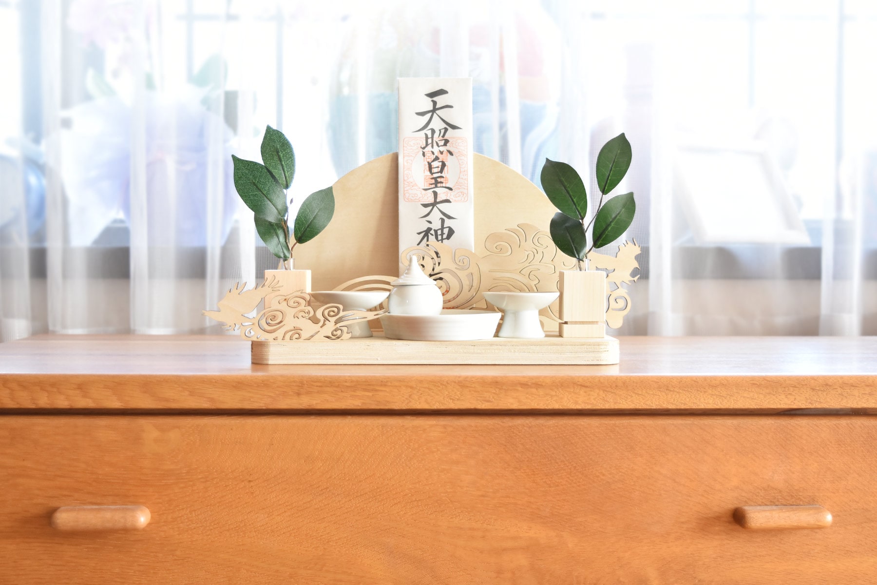 楽天市場】神棚 セット お札立て モダン おしゃれ 神具セットともえ