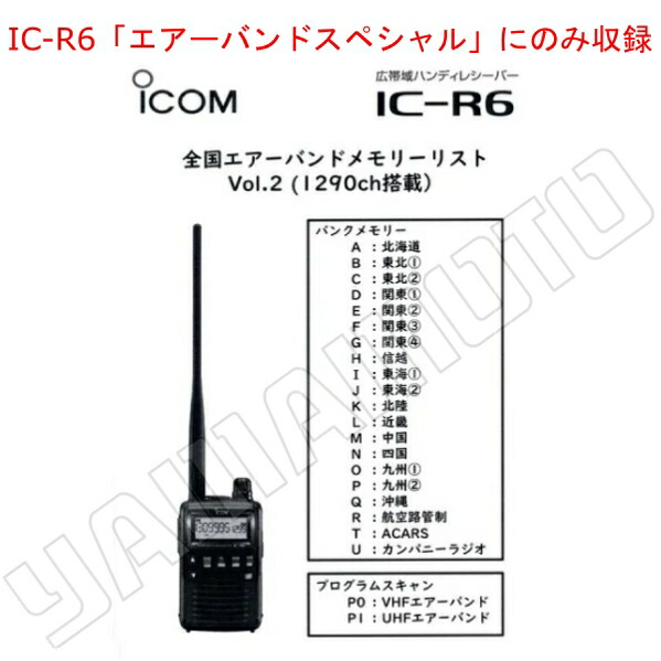 楽天市場】アイコム(ICOM) IC-R6 ブラック 広帯域ハンディ受信機