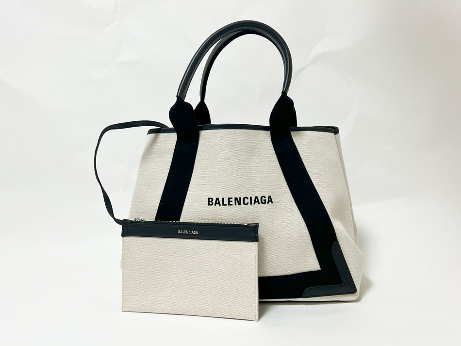 楽天市場】BALENCIAGA バレンシアガ ネイビー カバスM ミディアム
