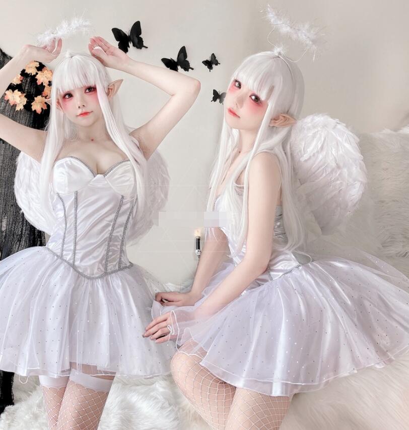 楽天市場】天使コスプレ衣装 ハロウィン衣裳 ミニワンピース 羽付き