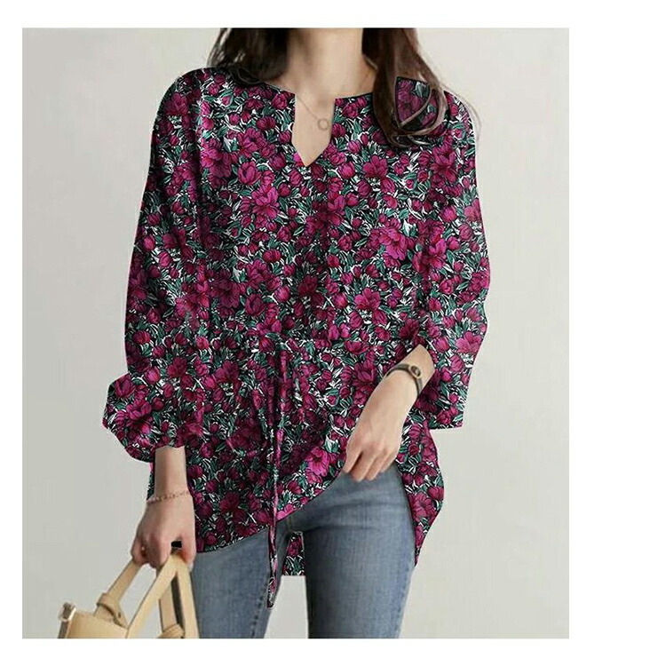 楽天市場】ブラウス 花柄 レディース フレアブラウス シャツブラウス