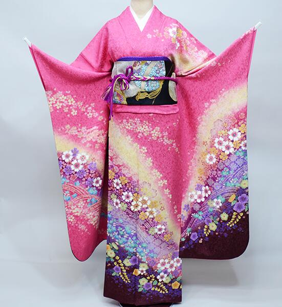 楽天市場】振袖 正絹 着物単品 仕立て上がり 百花繚乱 金駒刺繍 ラメ