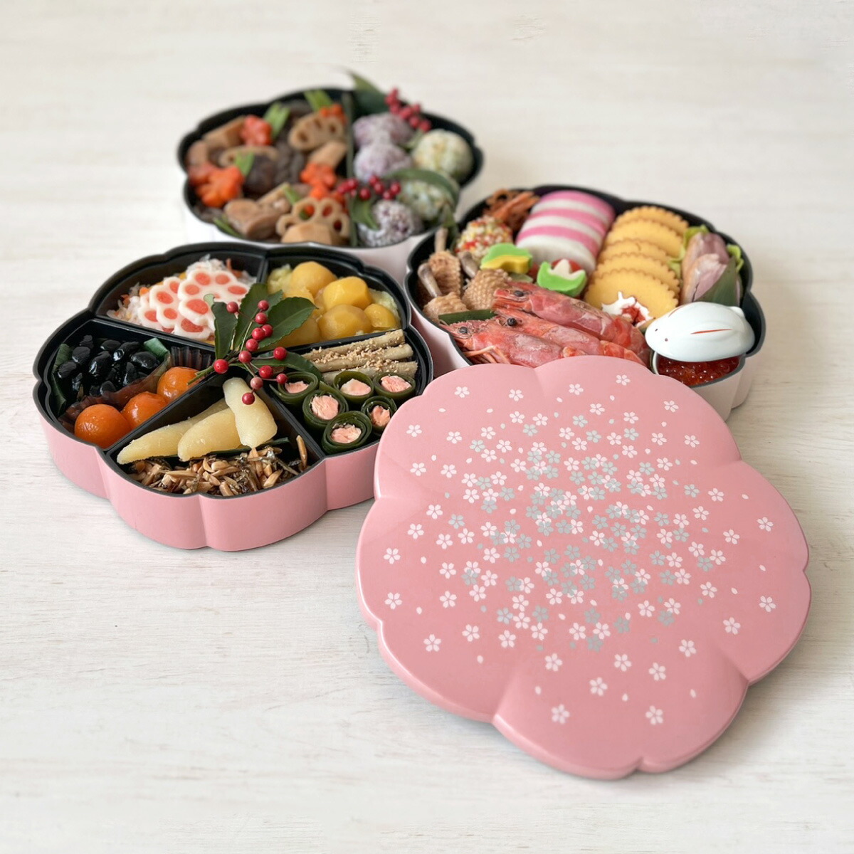 楽天市場】初桜 3段 重箱 7.5寸 ※ 中子 ( 仕切り ) 10個付き 三段 1段