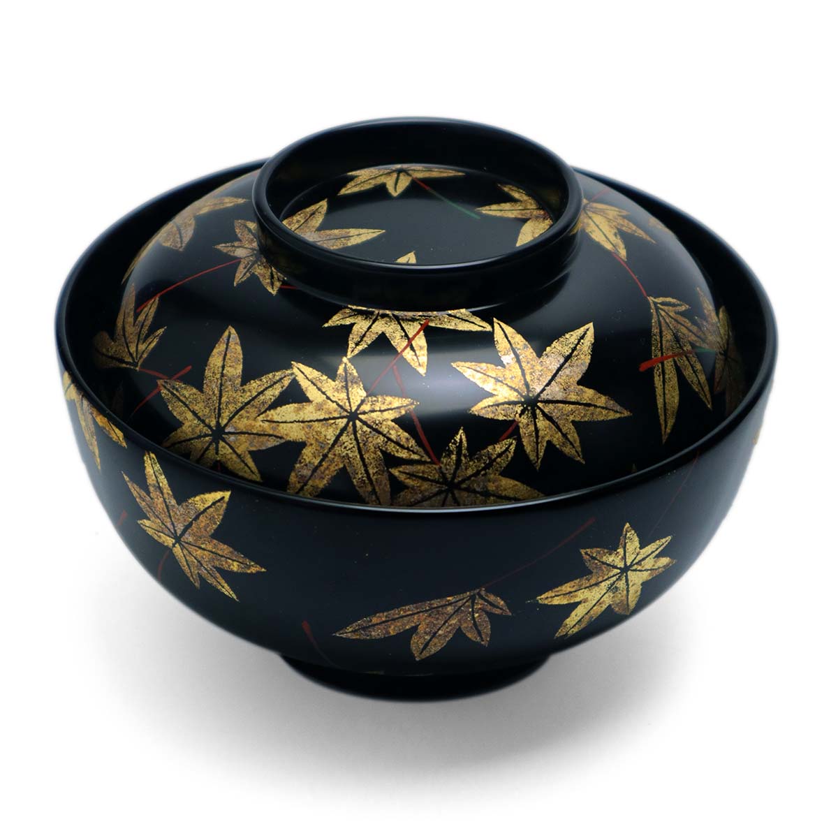 楽天市場】漆器・輪島塗：紅葉箔絵黒大椀・奥田志郎 & 山本哲《お椀