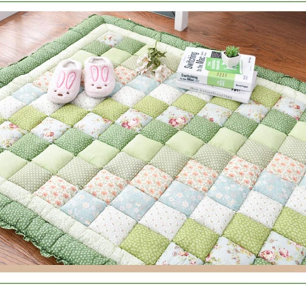 楽天市場】【20%OFFクーポン】キルトラグ 綿 ラグマット グリーン