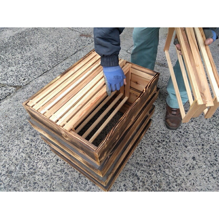 楽天市場】ミツバチ 継箱 焼杉 仕上げ幅500×奥行410×高さ450ミリ 国産