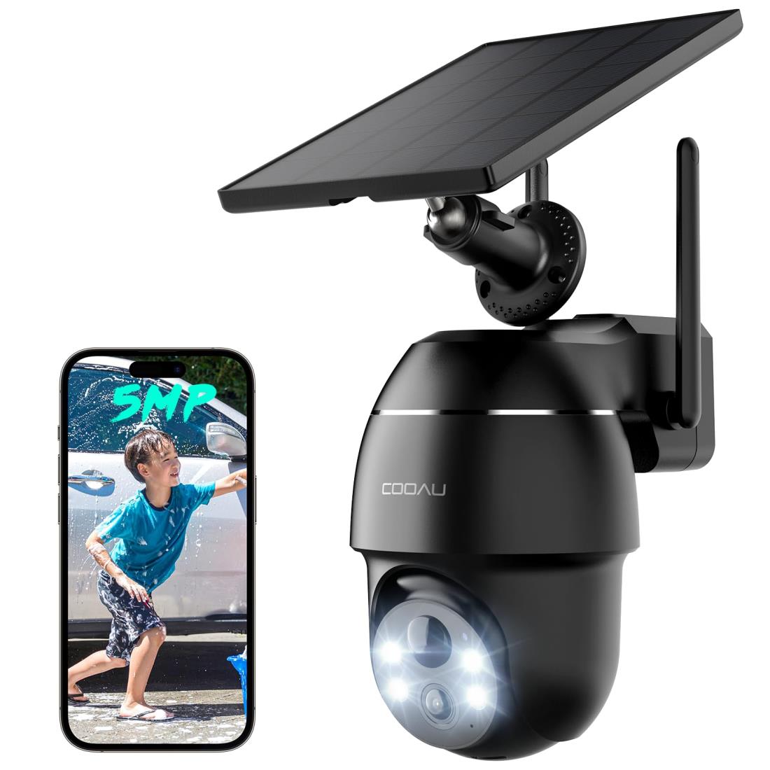 楽天市場】【2024年500万超高画素】COOAU 防犯カメラ 屋外 ソーラー
