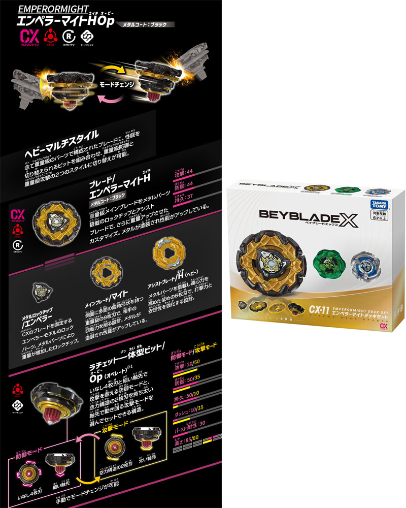 楽天市場】【送料無料!】 ベイブレードX BEYBLADE X CX-11 エンペラー