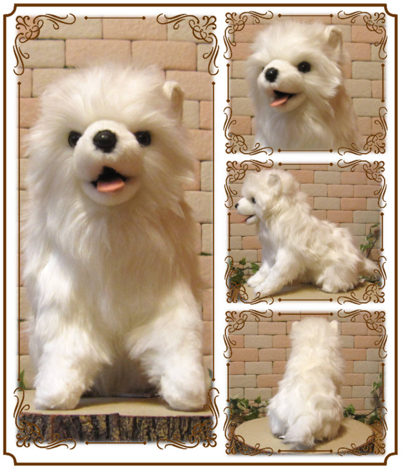 楽天市場】犬の置物 サモエド犬 こいぬ リアルな犬のぬいぐるみ いぬ