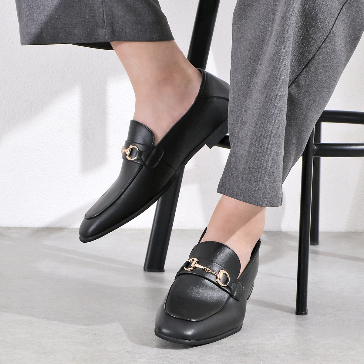 楽天市場】ローファー メンズ ビットローファー 黒 かかとが踏める