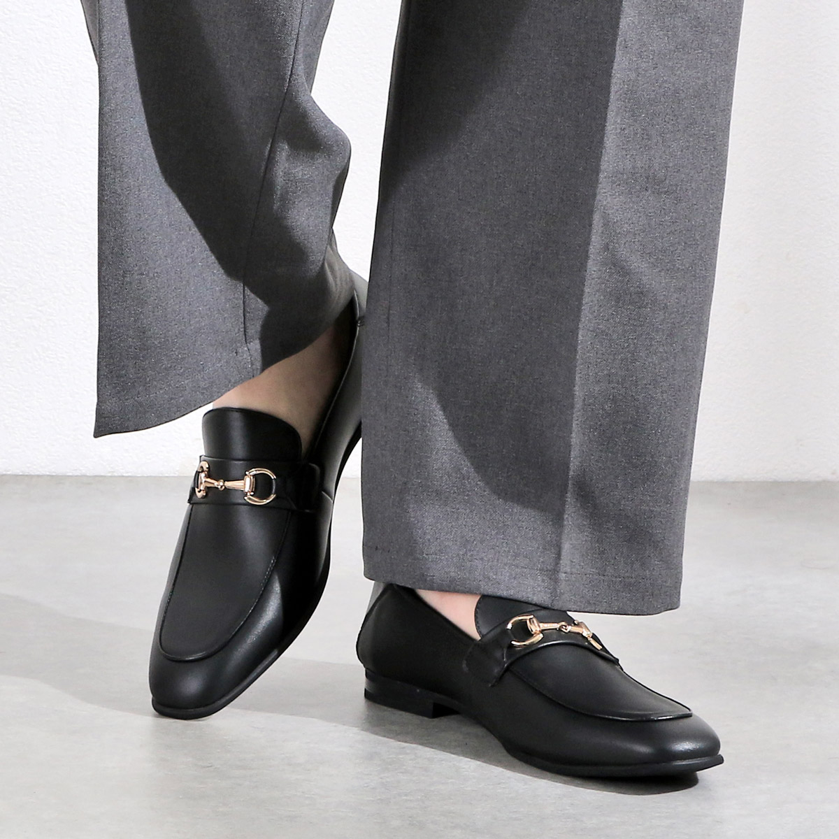 楽天市場】ローファー メンズ ビットローファー 黒 かかとが踏める