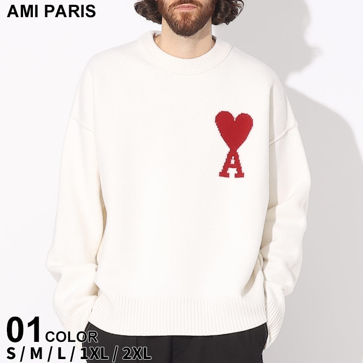 楽天市場】アミパリス ニット AMI PARIS セーター メンズ ロゴ クルー