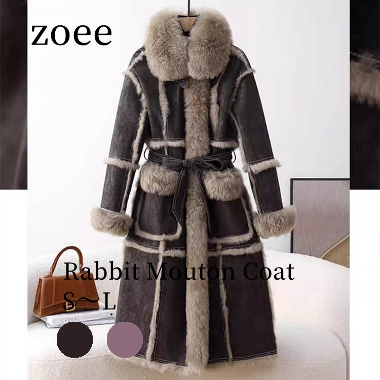 楽天市場】コート ラビットムートン ラムファー レディース 冬 ロング