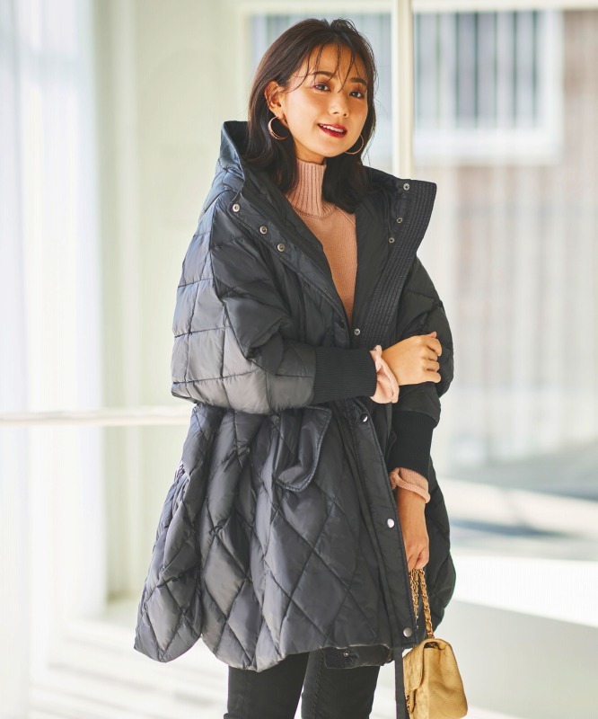 楽天市場】【S～M L～LL】キルティングダウンポンチョ／ルイルエ