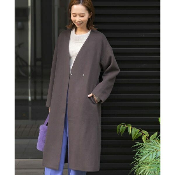 楽天市場】ビーバーVネックノーカラーコート／アーバンリサーチ ロッソ