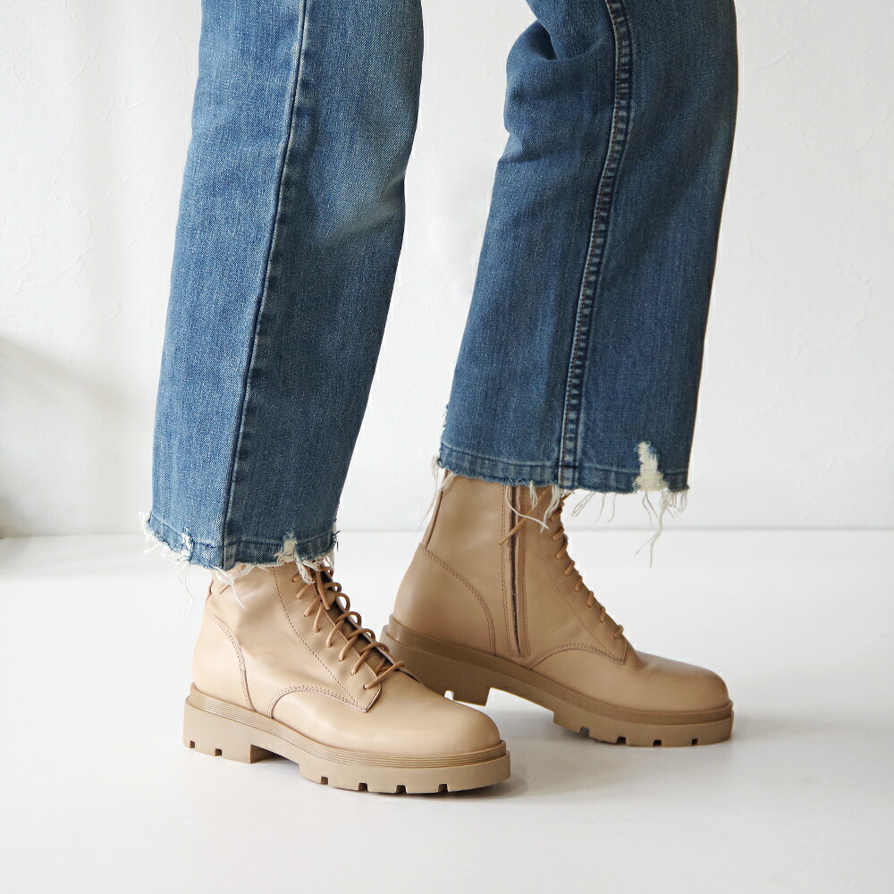 楽天市場】サイドジップ レースアップブーツ 5845 厚底／ファビオ