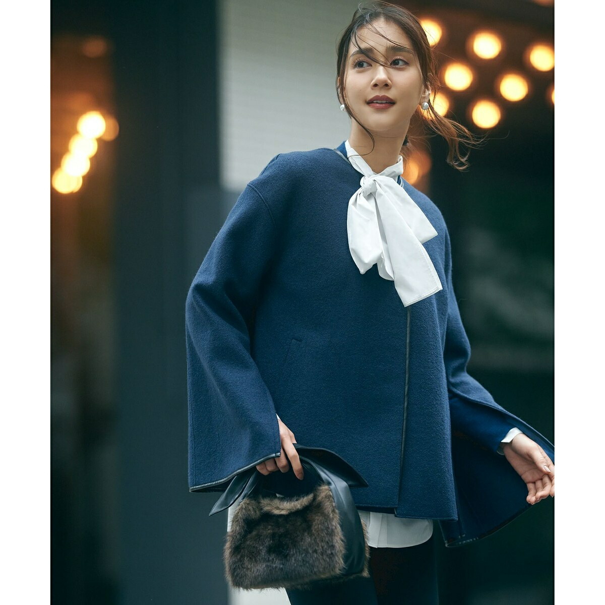 楽天市場】コンプレストパイル ノーカラー アウター／23区（23KU