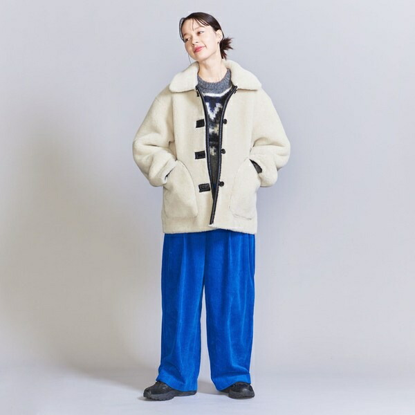 楽天市場】フェイクレザー リバーシブル ボア ブルゾン／ビューティー