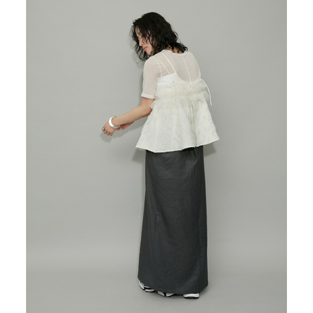 楽天市場】【WEB限定・洗える】チュールフリルキャミソール