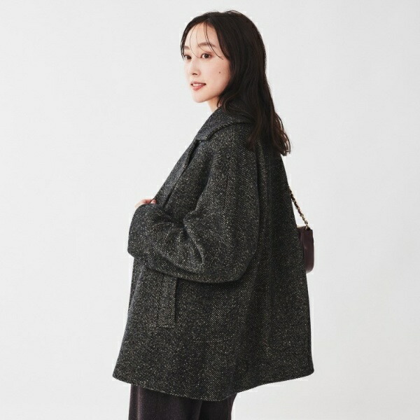 楽天市場】【日本製ゆったり】ミドル丈へリンボンPコート／アン