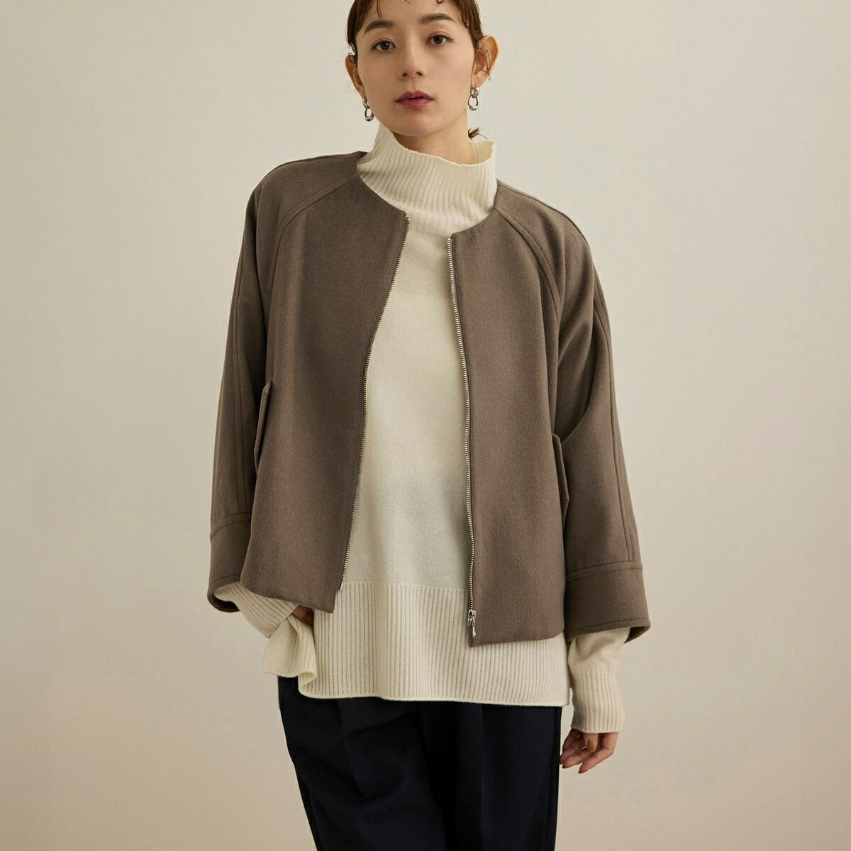 楽天市場】プレミアムカシミヤ ジップブルゾン【新色追加】／ロペ