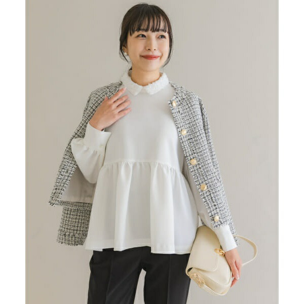 楽天市場】F by ROSSO レースカラーペプラムブラウス／アーバン