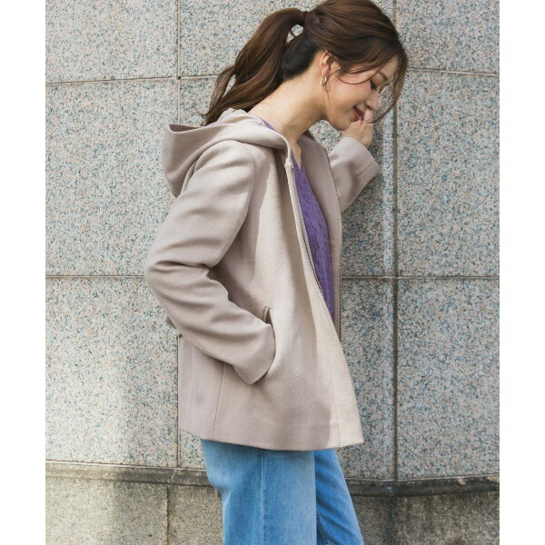 楽天市場】レディスコート(ウールフードショートコート)／アーバン
