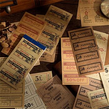 楽天市場】【レトロ素材 コラージュ 海外チケット 素材紙 綴り