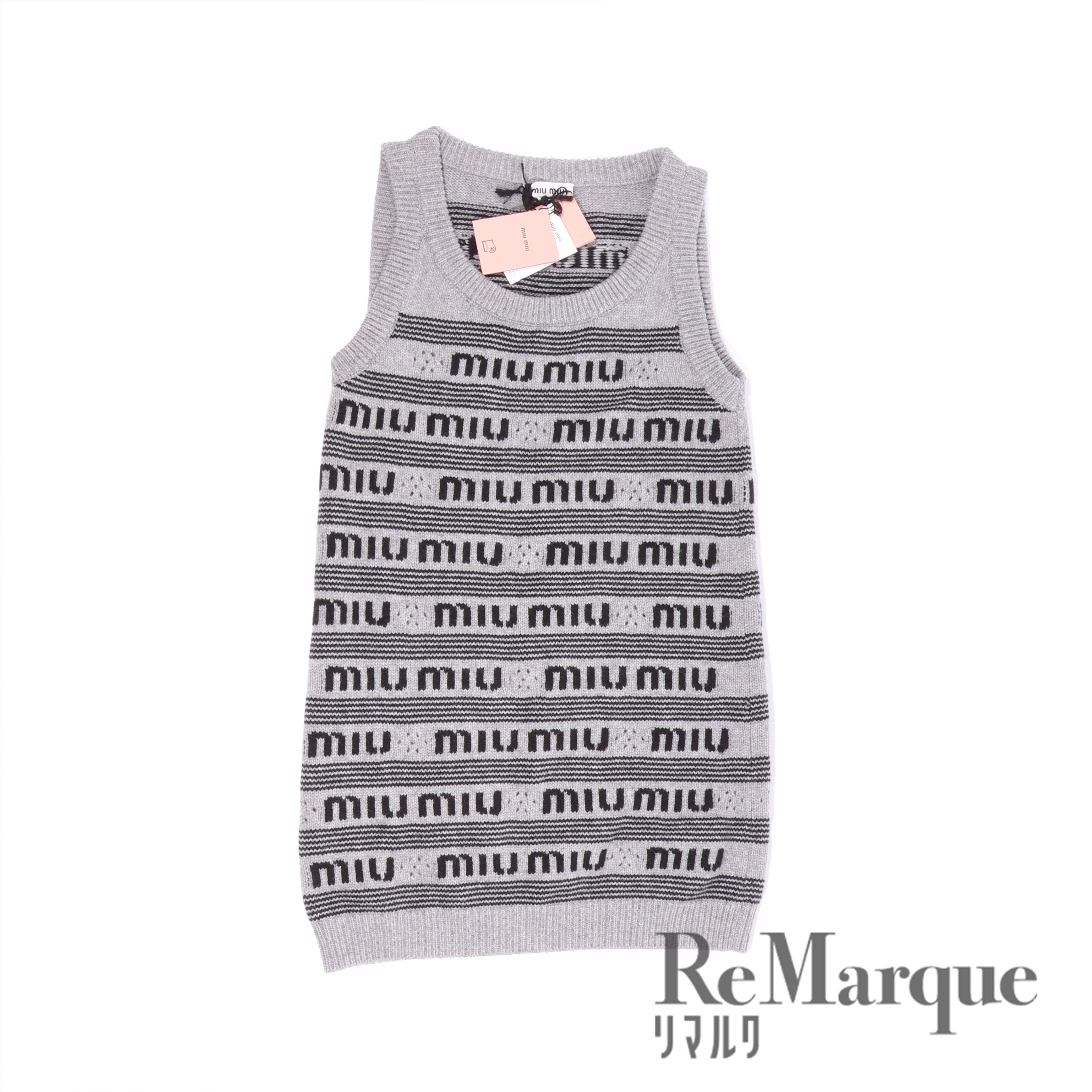 楽天市場】miumiu（ミュウミュウ）ロゴ カシミヤ ニット ワンピース