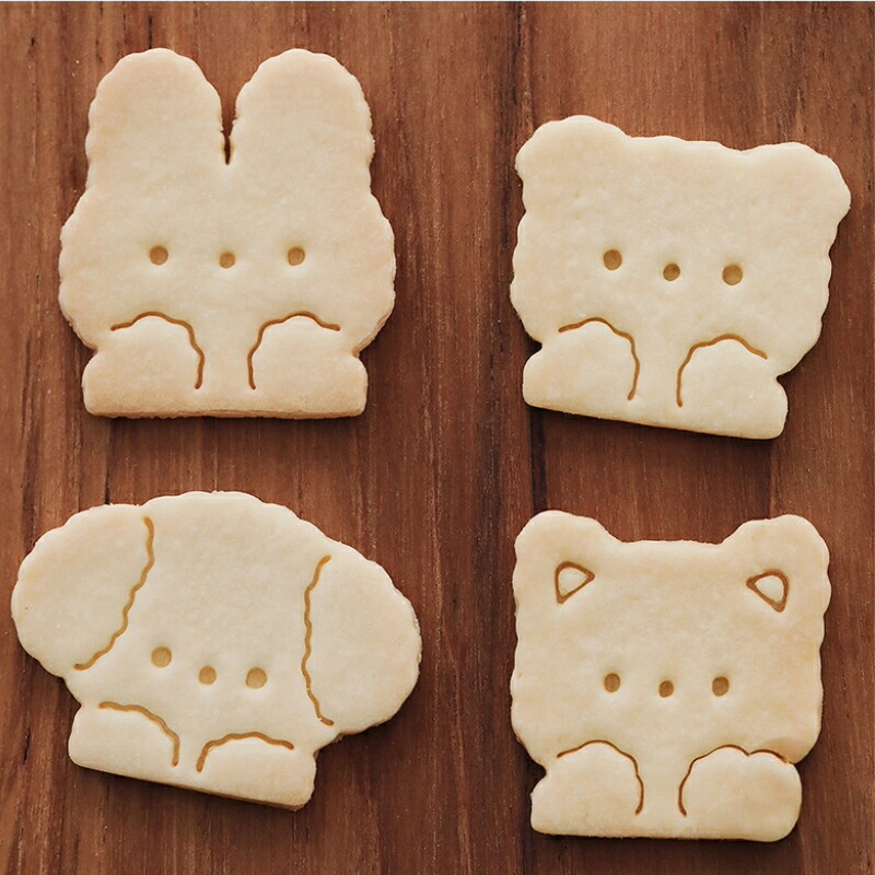 楽天市場】KUNNKENN クッキー型 クマ・ネコ・犬・うさぎ 4種のセット