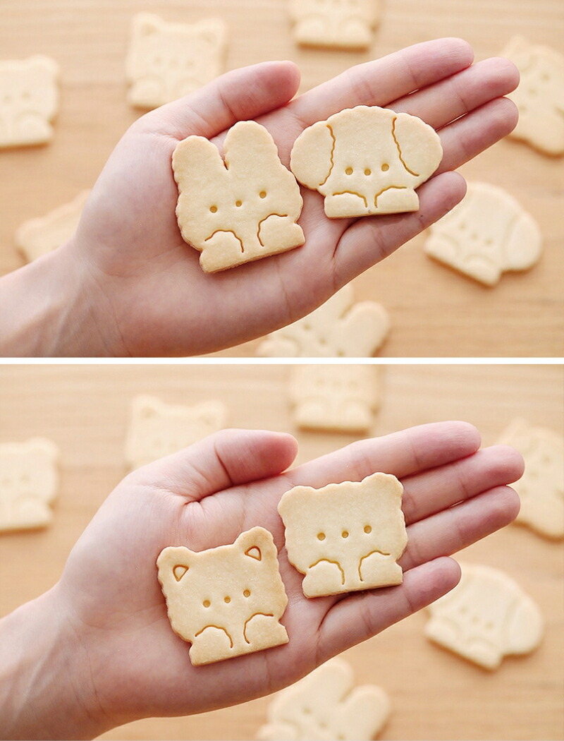 楽天市場】KUNNKENN クッキー型 クマ・ネコ・犬・うさぎ 4種のセット