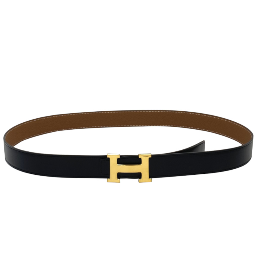 エルメス Hベルト ベルト レザー 黒 90 幅32mm ゴールド金具