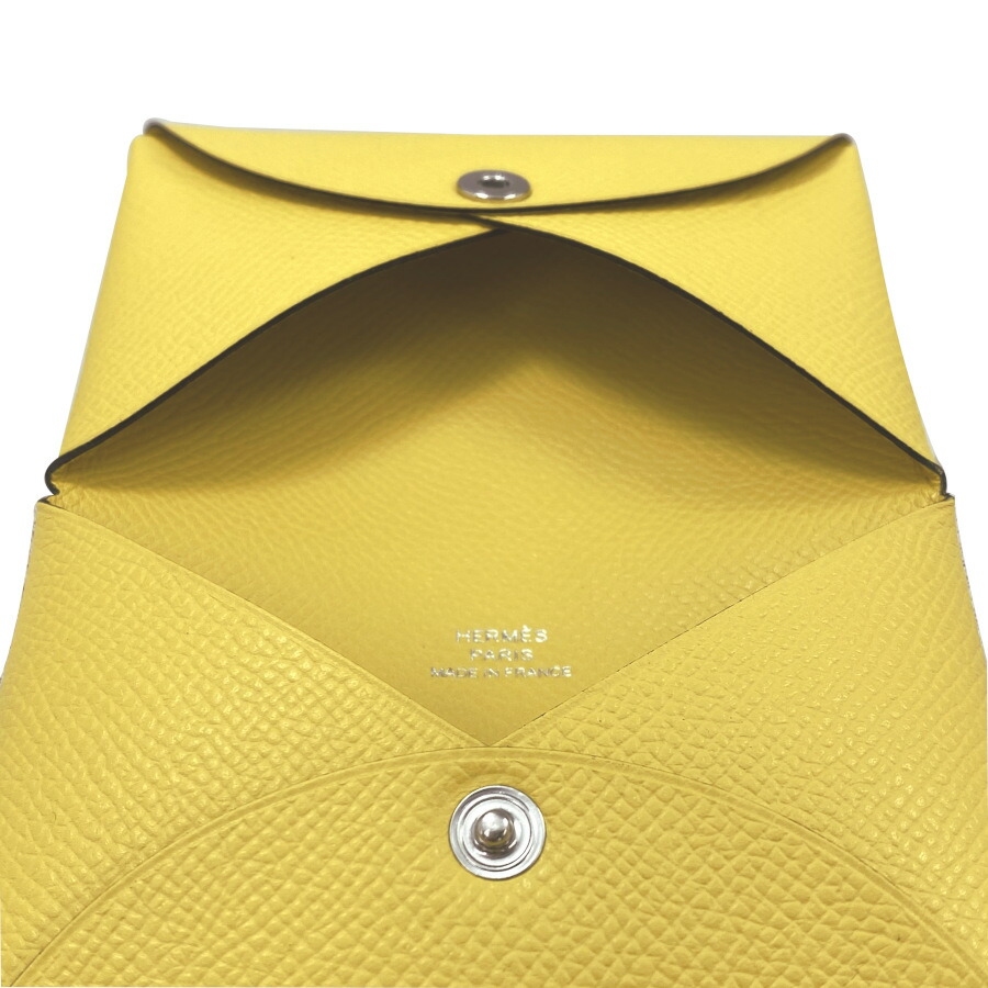 セール 2018年 HERMES エルメス カルヴィ イエロー 名刺入れ カード