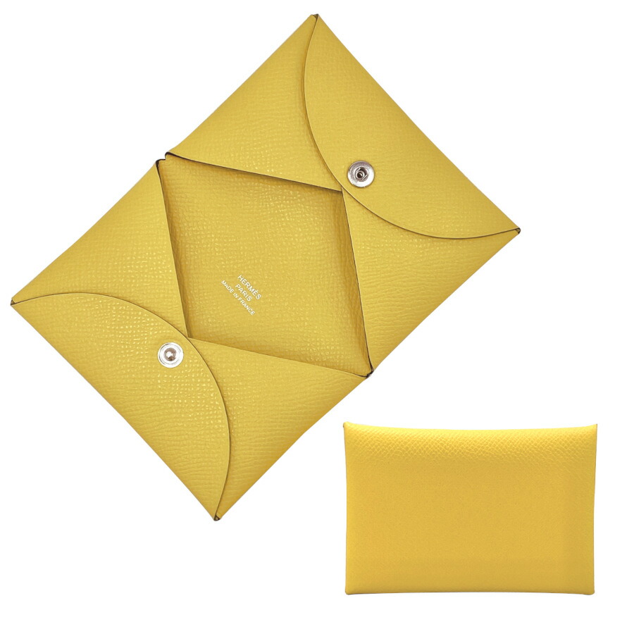 楽天市場】エルメス HERMES カルヴィ エプソン レザー ジョーヌドゥ