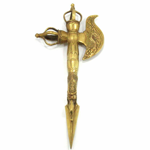 楽天市場】プルパ カルタリ 一体型 独鈷杵 長さ約30cm 真鍮 金剛杵