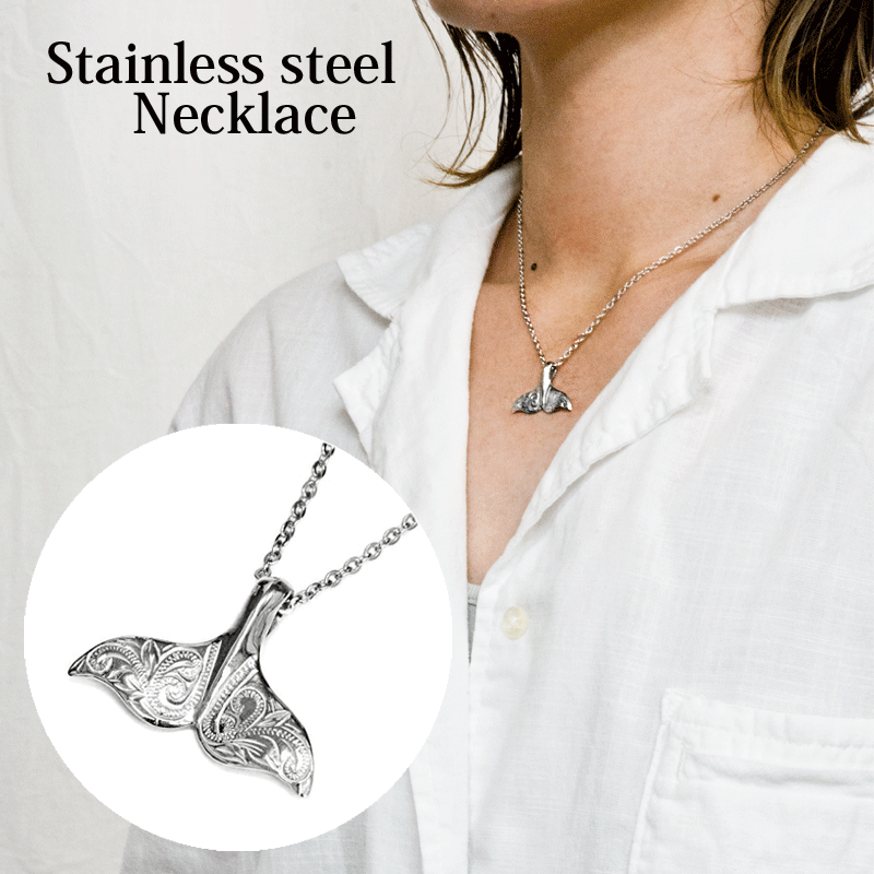 楽天市場】アクセサリー ステンレス ホエールテールネックレス