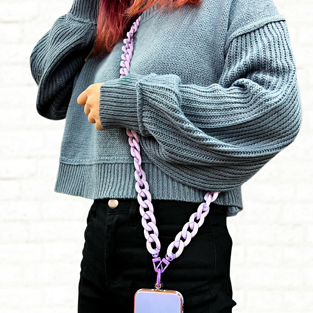 楽天市場】スマホ用 ショルダーストラップ チェーン 120cm クリア