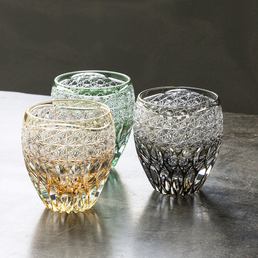 ガラス専門店 │ 江戸切子 │ 鍋谷 聰 │ ロック蓮華 黄 – TSUCHI-YA