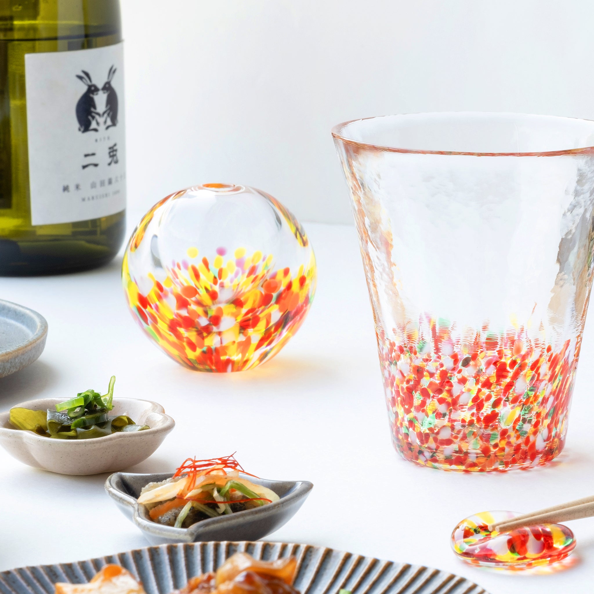 津軽びいどろ にほんの色 風景 一輪挿し 紅葉山 | おしゃれなガラス花瓶