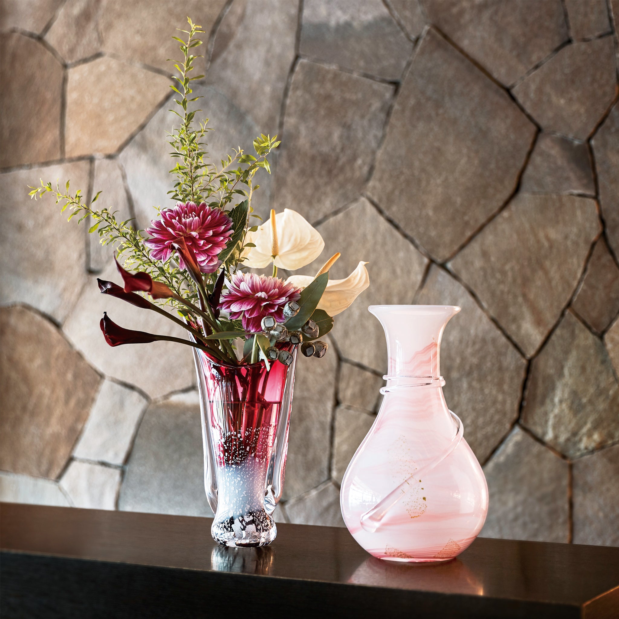 津軽びいどろ 口すぼまり 花器 | おしゃれなガラスの花瓶 かわいい