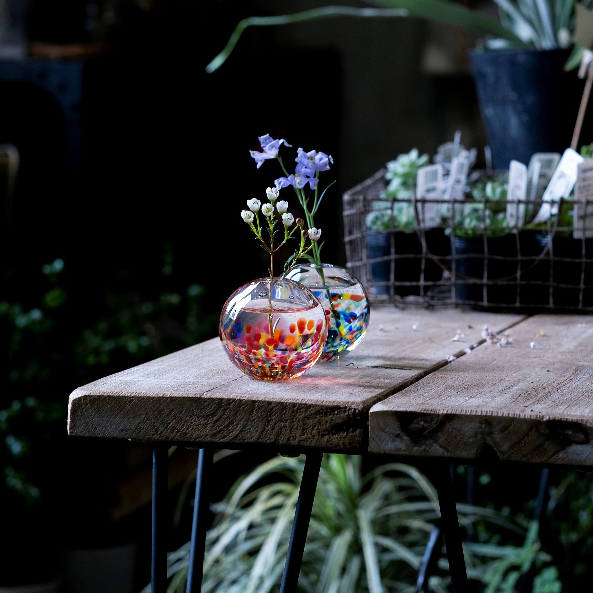 津軽びいどろ HANABI 花火 一輪挿し | 青森県の伝統工芸品 小さめで