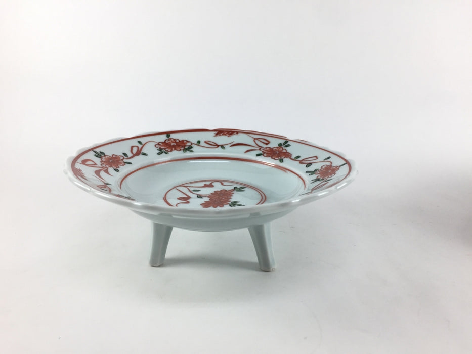 三つ足高台皿(15cm) 藍福禄寿/朱万歴 有田焼(j.R)【お取り寄せ60日