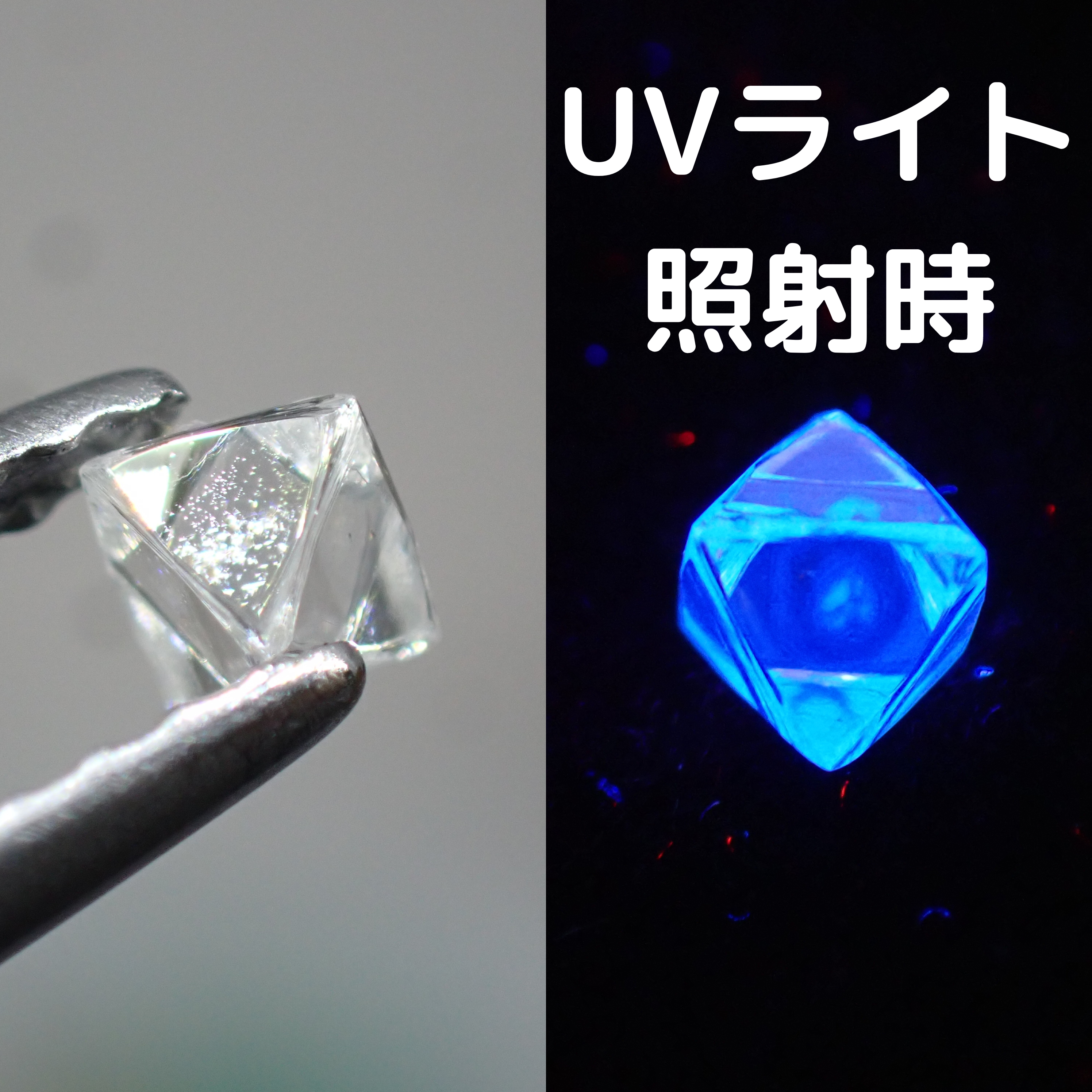 トライゴン◎蛍光◎幻想的な蛍光のソーヤブル原石 0.216ct | 宝石つむり