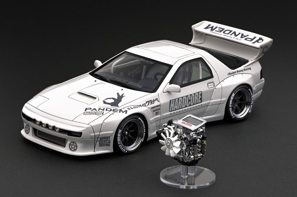 PANDEM RX-7 (FC3S) White With Engine【IG2918:4573448899186