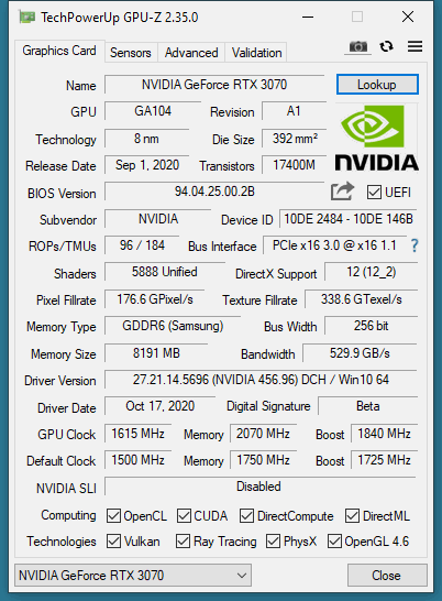 NVIDIA GeForce RTX 3070 Founders Edition Review - Disruptive Price