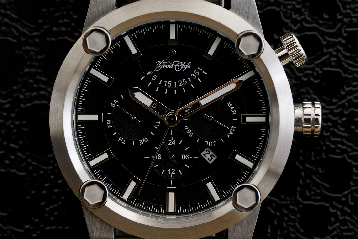 メタル&革ベルト・セット時計(Black) | トワクレ｜Trois Clefs