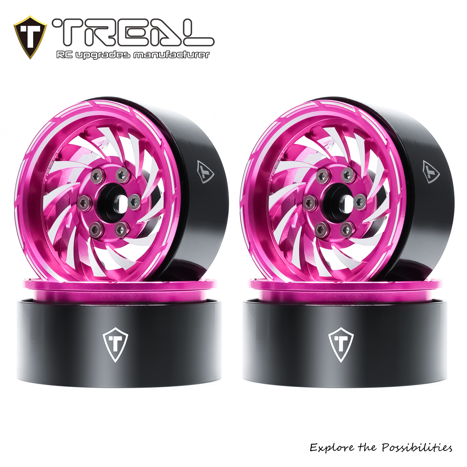 TREAL 1.9 Beadlock Wheels - Cyclone Style CNC Machined Aluminum