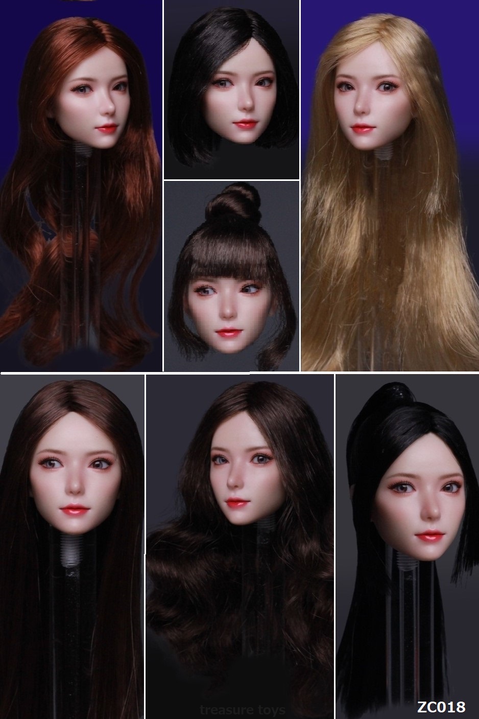 ZC016 1/6 セクシー ビューティー 女性 ヘッド 眼球可動 Asian youth