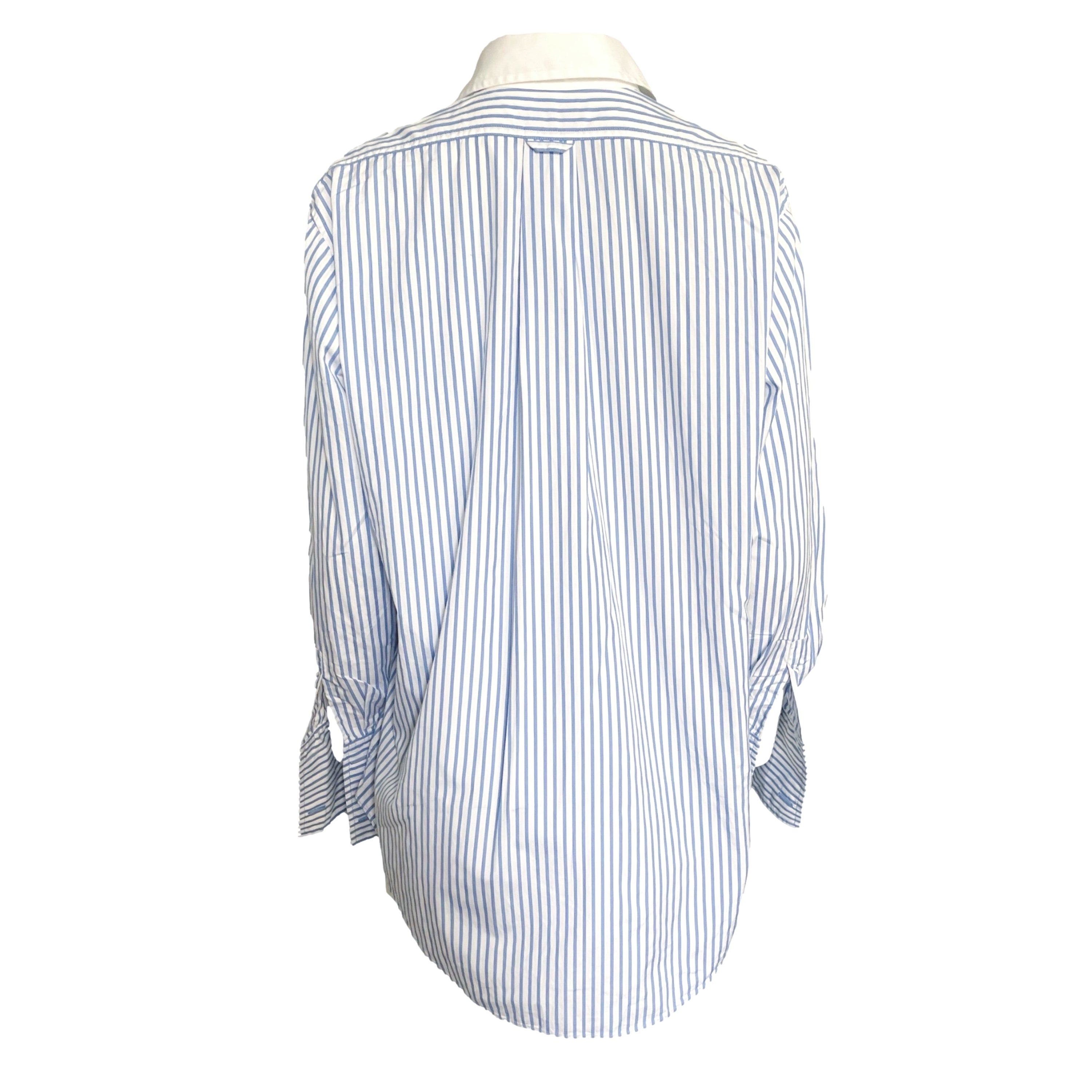 Treasures of NYC - Chanel Light Blue Stripe Oversize Button