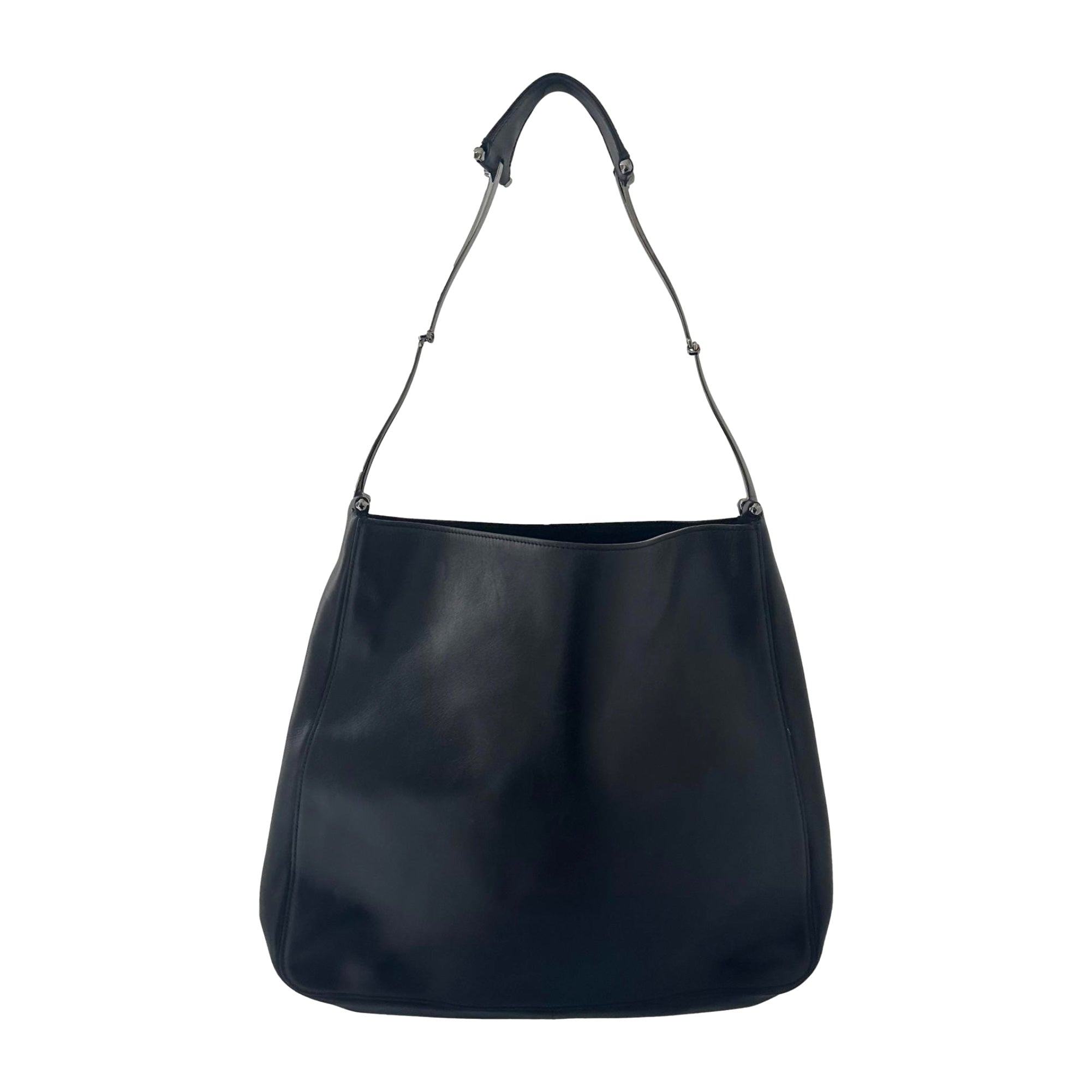 Gucci x Tom Ford Black Leather Horsebit Shoulder Bag – Treasures